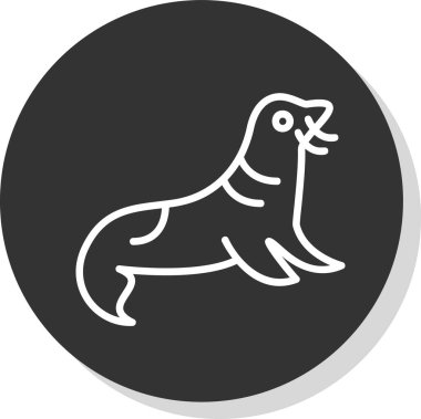 şirin fok simgesi, vektör illüstrasyonu