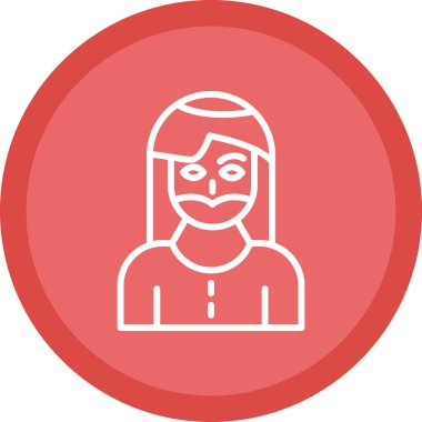 Sakallı kadın simgesi, vektör illüstrasyonu