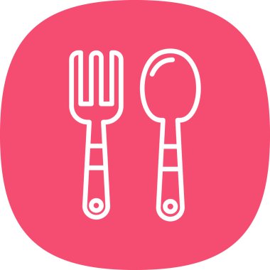 Çatal ve kaşık, bebek çatal ve kaşık vektör çizimi