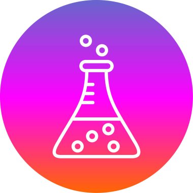 Bilim şişesi. Basit tasarım. Beaker vektör simgesi              