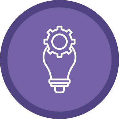 Dişli simgesi olan ampul, vektör illüstrasyon grafik tasarımı