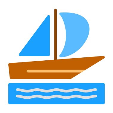 Yelkenli. Web simgesi basit illüstrasyon