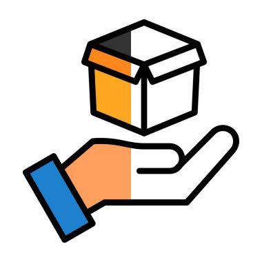 paket vektör illüstrasyon tasarımı ile dağıtım eli