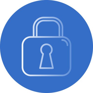 Asma kilit. Web simgesi basit illüstrasyon 