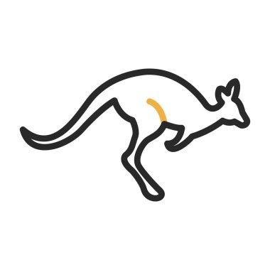 Kanguru simgesi, Avustralya 'nın sembolü, basit stil. 
