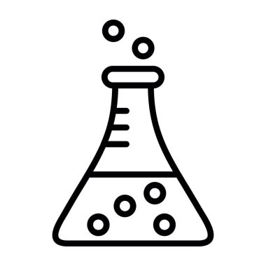 Bilim şişesi. Basit tasarım. Beaker vektör simgesi              