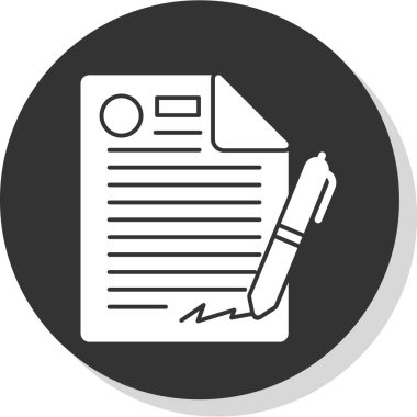 Dosya belgesi simgesi, Sözleşme, vektör illüstrasyonu