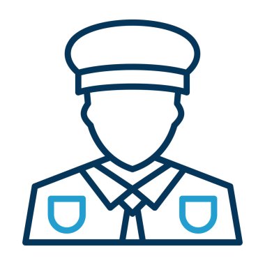 Polis memuru kutsal kişilerin resmi, vektör çizim