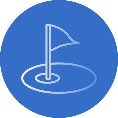 Golf sahası ikonu. Bayrak deliğinde. Vektör izole illüstrasyonu 