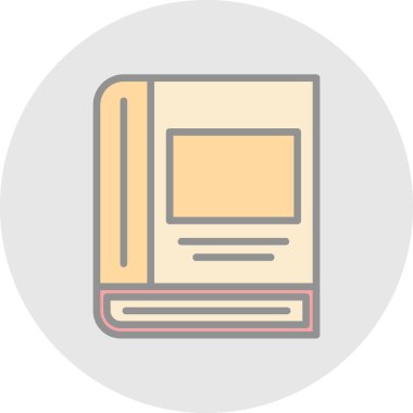 Kitap satırı simgesi, vektör çizim 