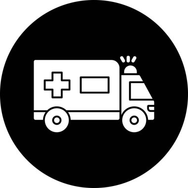 düz ambulans simgesi vektör illüstrasyonu