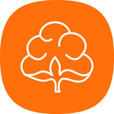 Pamuk çiçek simgesinin vektör illüstrasyonu 