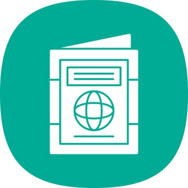 Pasaport web simgesi vektör illüstrasyonu