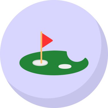 Yeşil arka planda bir golf topunun çizimi