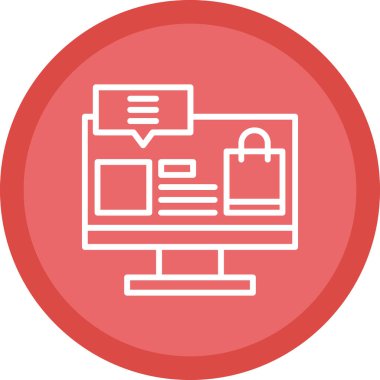 çevrimiçi alışveriş simgesi, vektör illüstrasyonu