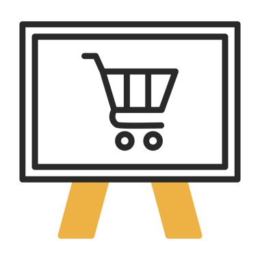 çevrimiçi alışveriş simgesi, vektör illüstrasyonu