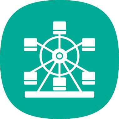 Dönme dolap ağ simgesi, vektör illüstrasyonu 