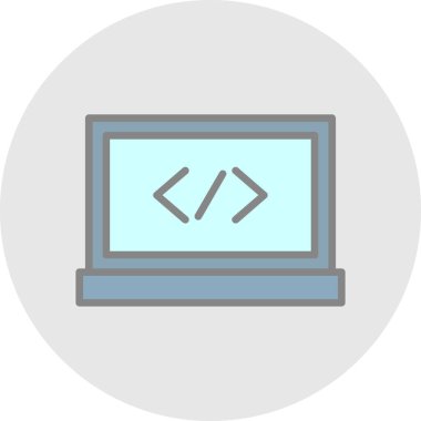 Kod işareti. Kodlama simgesi. vektör illüstrasyonu