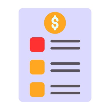 Basit Price listesi simgesi, vektör illüstrasyonu