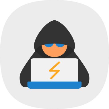 Hacker simgesi, vektör illüstrasyonu