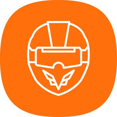 VR Yarış Miğferi ikon vektör illüstrasyonu