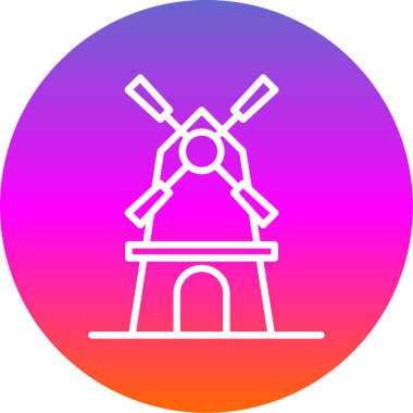 Yel değirmeni ağ simgesi, vektör illüstrasyonu 