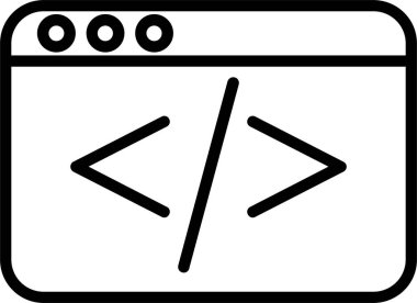Kod işareti. Kodlama simgesi. vektör illüstrasyonu