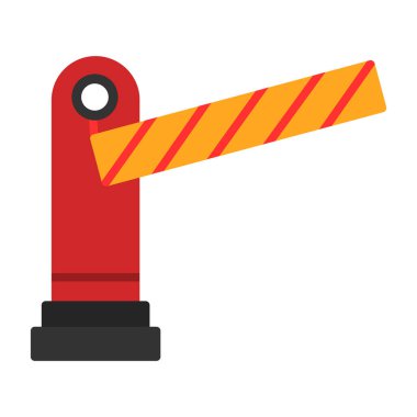 Park bariyer simgesi, düz stil 