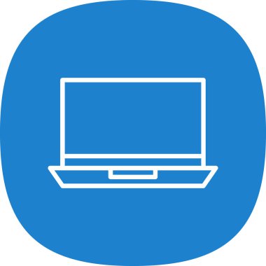 Basit dizüstü bilgisayar simgesi, vektör illüstrasyonu