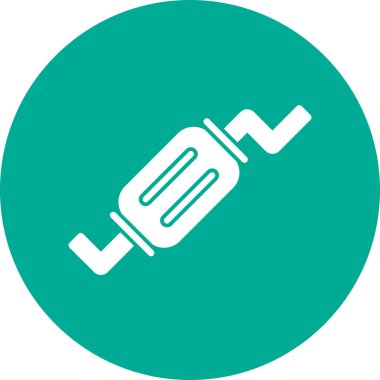 Egzoz borusu sistemi vektör simgesini özetliyor. Sembol, logo