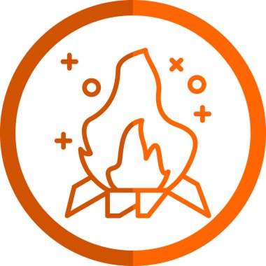 Şenlik ateşi. Web simgesi basit tasarım