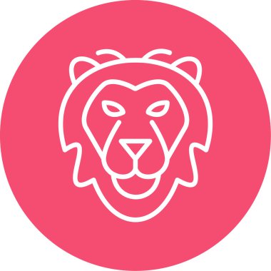 Aslan başı simgesi, vektör illüstrasyonu basit tasarım