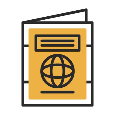 Pasaport web simgesi vektör illüstrasyonu