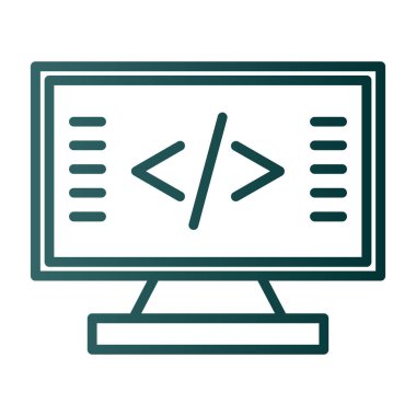 Kod işareti. Kodlama simgesi. vektör illüstrasyonu