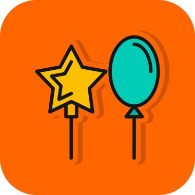 Balonlar. Web simgesi basit illüstrasyon  