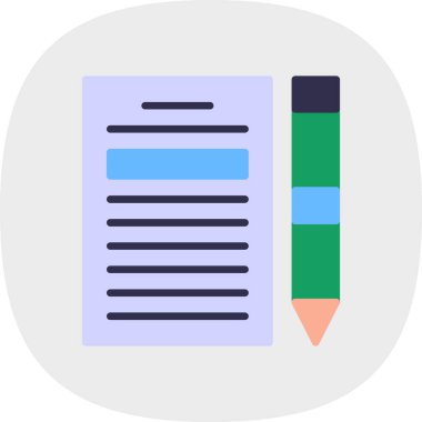 Kağıt ve kalem. Web simgesi basit illüstrasyon