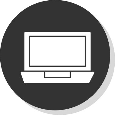 Basit dizüstü bilgisayar simgesi, vektör illüstrasyonu