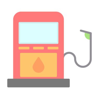 Basit düz benzin istasyonu vektör illüstrasyonu