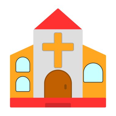 Kilise simgesi, vektör illüstrasyonu basit tasarım