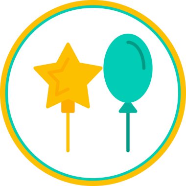 Balonlar. Web simgesi basit illüstrasyon  