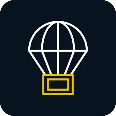 paraşüt ağ simgesi, vektör illüstrasyonu