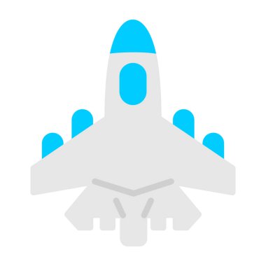 Savaşçı jet simgesi, vektör çizimi basit tasarım