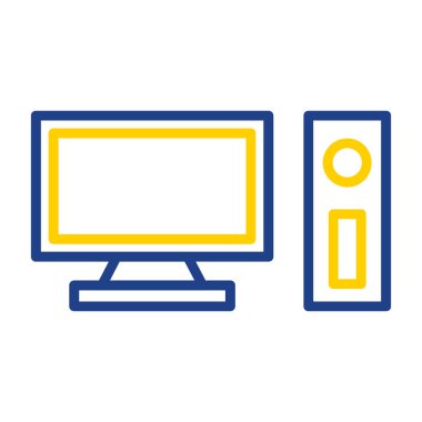 pc bilgisayar simgesinin vektör illüstrasyonu 