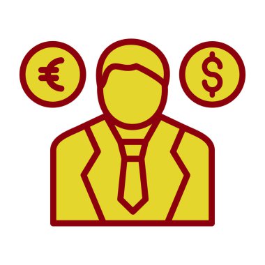 Bir iş adamının vektör illüstrasyon simgesi