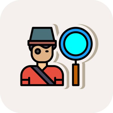 Dedektif Dedektif Icon, vektör çizimi