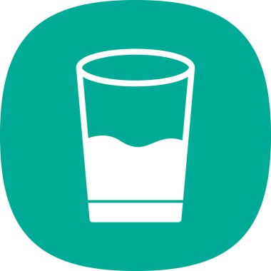 Bir bardak su, içecek ikonu, beyaz arkaplanda izole edilmiş. 