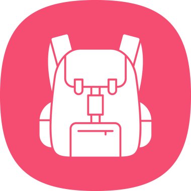 sırt çantası simgesi, grafik tasarımı, vektör illüstrasyonu 