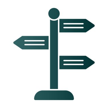 Yön, işaret direği simgesi. Basit vektör illüstrasyonu