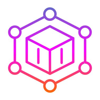 Blockchain simgesi, vektör illüstrasyonu basit tasarım