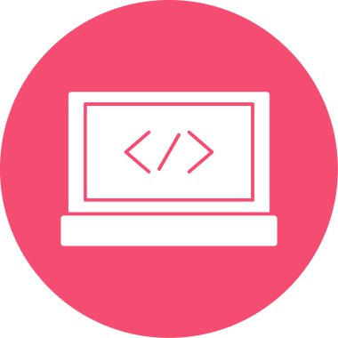 Kod işareti. Kodlama simgesi. vektör illüstrasyonu